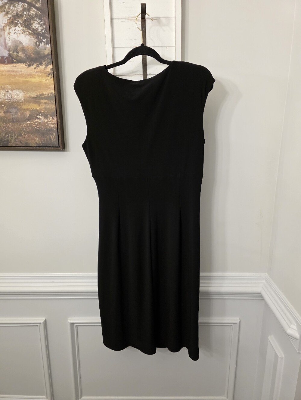 Lauren Ralph Lauren Black Sleeveless Faux Wrap Dress Size 14 - Picture 5 of 5